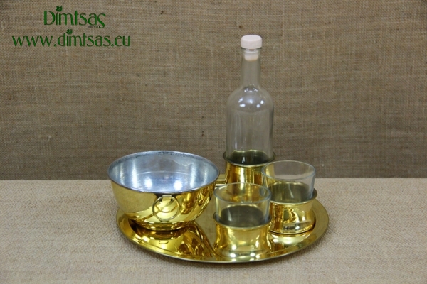 Brass Serving Set for Ouzo