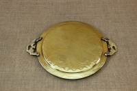 Brass Serving Tray Round Engraved with Handles No24 First Depiction