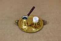 Brass Serving Tray Round Engraved with Handles No24 Second Depiction