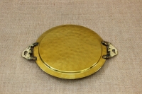 Brass Serving Tray Round Hammered with Handles No24 First Depiction