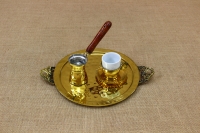 Brass Serving Tray Round Hammered with Handles No24 Second Depiction
