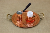 Copper Serving Tray Round Engraved with Handles No26 Second Depiction