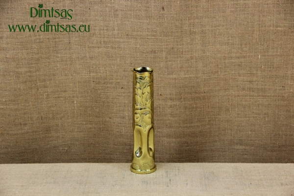 Trench Art Brass Shell Casing Engraved Leaves Size No2