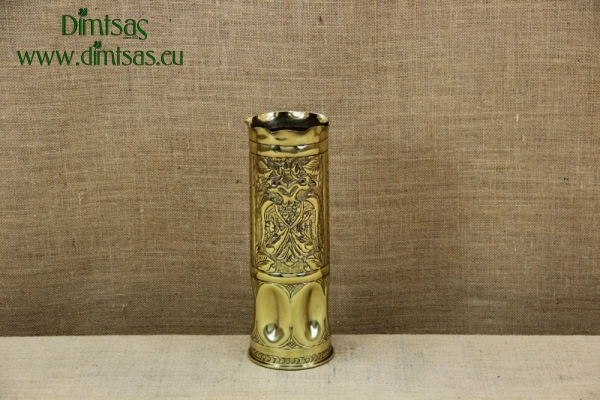 Trench Art Brass Shell Casing Engraved Leaves Size No4