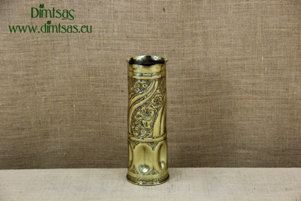 Trench Art Brass Shell Casing Engraved Flowers Size No4