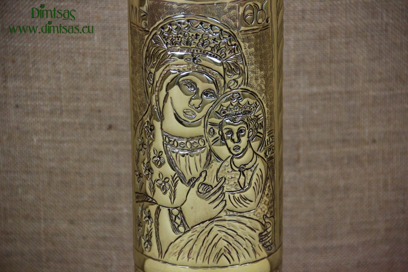 Trench Art Brass Shell Casing Engraved Holy Mary Size No5