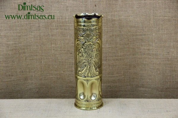 Trench Art Brass Shell Casing Engraved Leaves Size No5