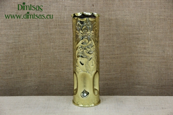 Trench Art Brass Shell Casing Engraved Leaves Size No5