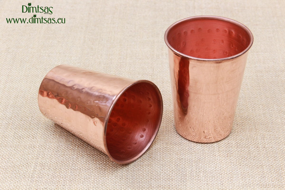 Conical Copper Glass Hammered Series 1 410 ml