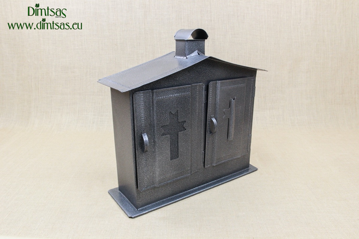 Double Cemetery Candle Box Wrought Grey
