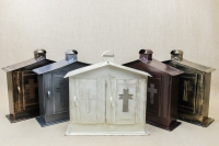 Double Cemetery Candle Box Wrought Grey Ninth Depiction