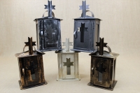 Small Oil Cemetery Candle Box with Glass Patina Ecru Twelfth Depiction