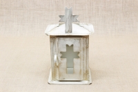 Small Oil Cemetery Candle Box with Glass Patina Ecru First Depiction
