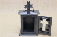 Small Oil Cemetery Candle Box with Glass Wrought Grey Second Depiction