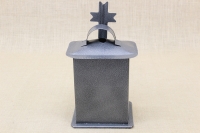 Small Oil Cemetery Candle Box with Glass Wrought Grey Fourth Depiction