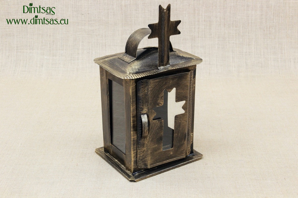 Small Oil Cemetery Candle Box with Glass Patina Bronze