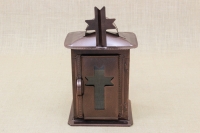 Small Oil Cemetery Candle Box with Glass Wrought Brown First Depiction