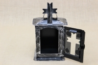 Small Oil Cemetery Candle Box with Glass Patina Silver Second Depiction
