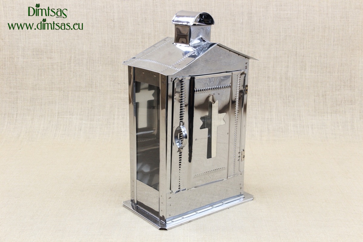 Big Cemetery Candle Box with Glass Inox
