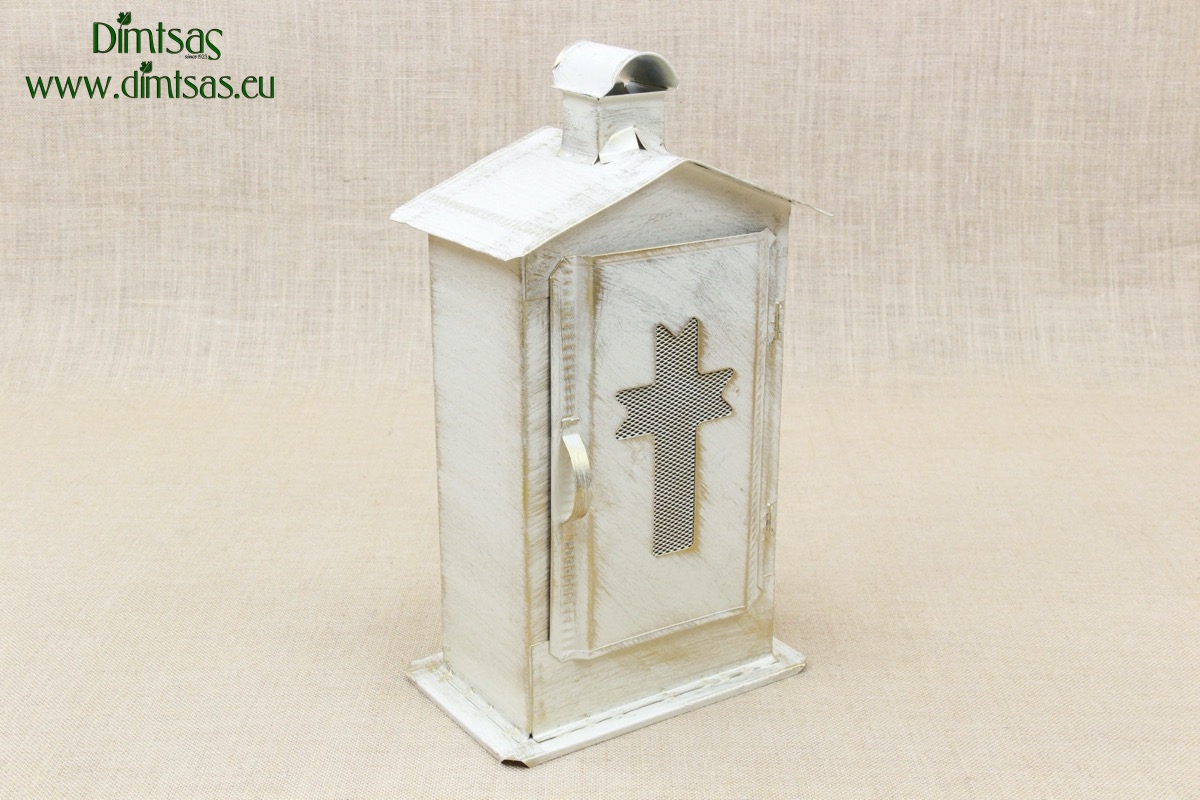 Small Cemetery Candle Box Patina Ecru