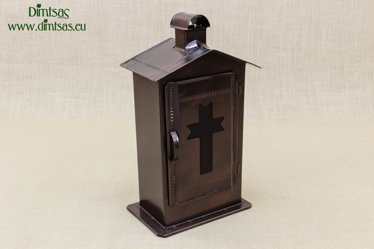 Small Cemetery Candle Box Wrought Brown