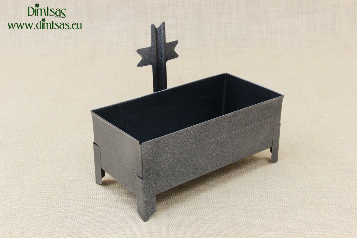 Cemetery Candle Holder for Sand or Water Wrought Grey
