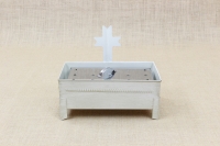 Cemetery Candle Holder for Sand or Water with Perforated Base Patina Ecru First Depiction