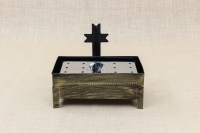 Cemetery Candle Holder for Sand or Water with Perforated Base Patina Bronze First Depiction