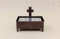 Cemetery Candle Holder for Sand or Water with Perforated Base Wrought Brown First Depiction