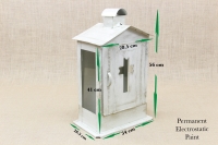 Big Cemetery Candle Box with Glass Patina Ecru Seventh Depiction