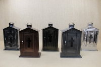 Big Cemetery Candle Box with Glass Wrought Grey Sixteenth Depiction