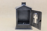 Big Cemetery Candle Box with Glass Wrought Grey Third Depiction