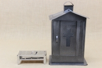 Big Cemetery Candle Box with Glass Wrought Grey Fourth Depiction