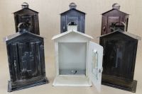 Big Cemetery Candle Box with Glass Wrought Brown Fourteenth Depiction