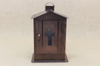 Big Cemetery Candle Box with Glass Wrought Brown First Depiction