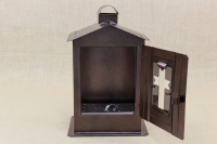 Big Cemetery Candle Box with Glass Wrought Brown Third Depiction