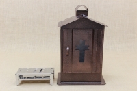 Big Cemetery Candle Box with Glass Wrought Brown Fourth Depiction