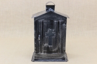 Big Cemetery Candle Box with Glass Patina Silver First Depiction