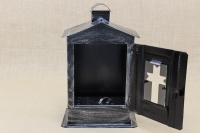 Big Cemetery Candle Box with Glass Patina Silver Third Depiction