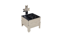 Cemetery Candle Holder for Sand or Water Square Inox Ninth Depiction