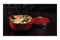 Enameled Cast Iron Dutch Oven - Casserole 5.7 lit Red Eighth Depiction