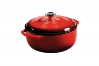 Enameled Cast Iron Dutch Oven - Casserole 4.3 lit Red Eighth Depiction