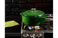 Enameled Cast Iron Dutch Oven - Casserole 5.7 lit Green Eighth Depiction