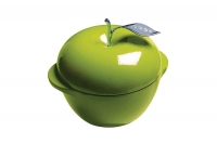 Enameled Cast Iron Dutch Oven - Casserole Apple 2.8 lit Green Eighth Depiction