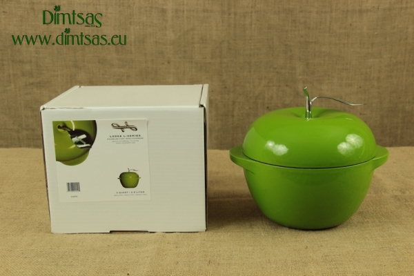 Enameled Cast Iron Dutch Oven - Casserole Apple 2.8 lit Green