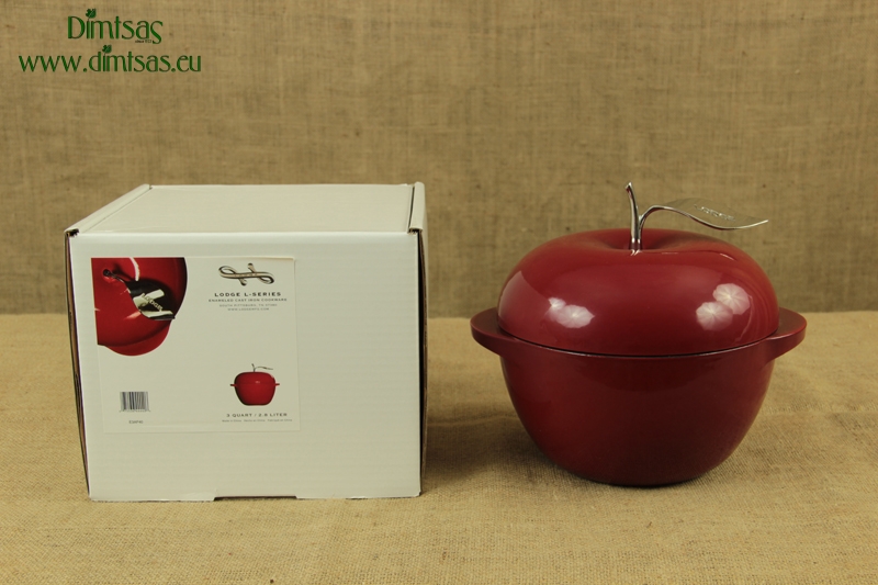 Enameled Cast Iron Dutch Oven - Casserole Apple 2.8 lit Red