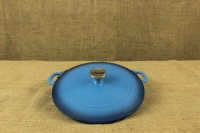 Enameled Cast Iron Casserole - Shallow Pot 2.8 lit Blue Fourth Depiction