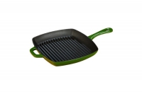 Enameled Cast Iron Square Grill Pan Lodge 26 cm Green Fifth Depiction