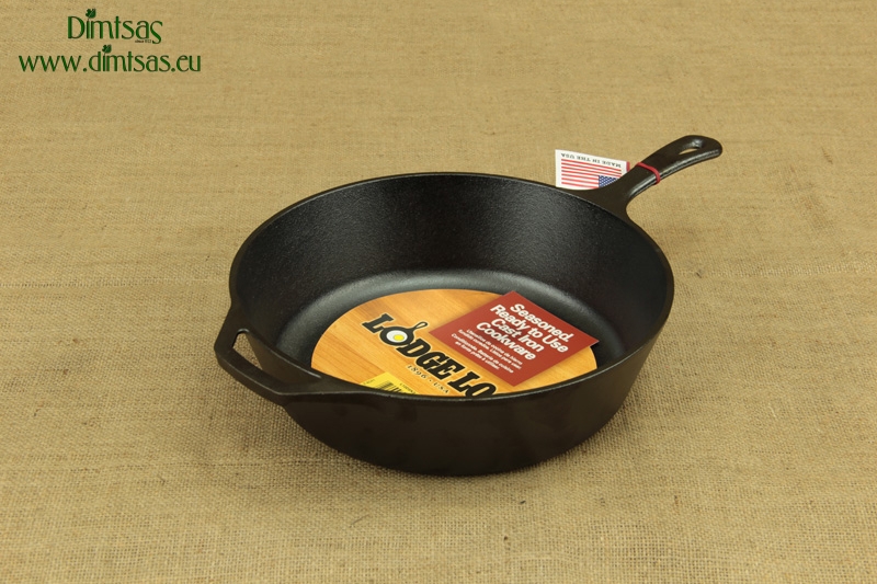 Lodge L10DSK3 12 Pre-Seasoned Cast Iron Deep Skillet with Cover