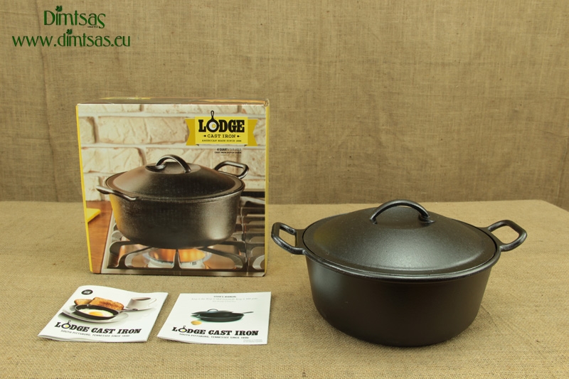 Lodge L12DO3 9 Qt. Pre-Seasoned Cast Iron Dutch Oven with Spiral Bail Handle